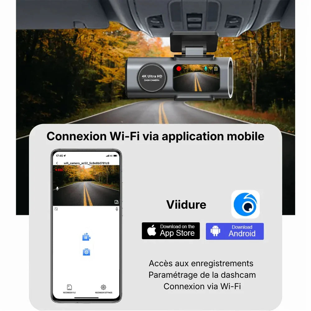 Driveonix Caméra Sentinelle 4K - mode parking - avant/arrière