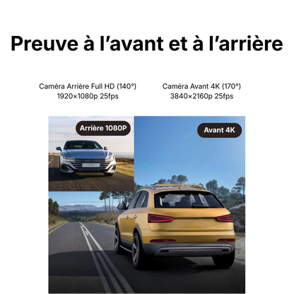 Driveonix Caméra Sentinelle 4K - mode parking - avant/arrière