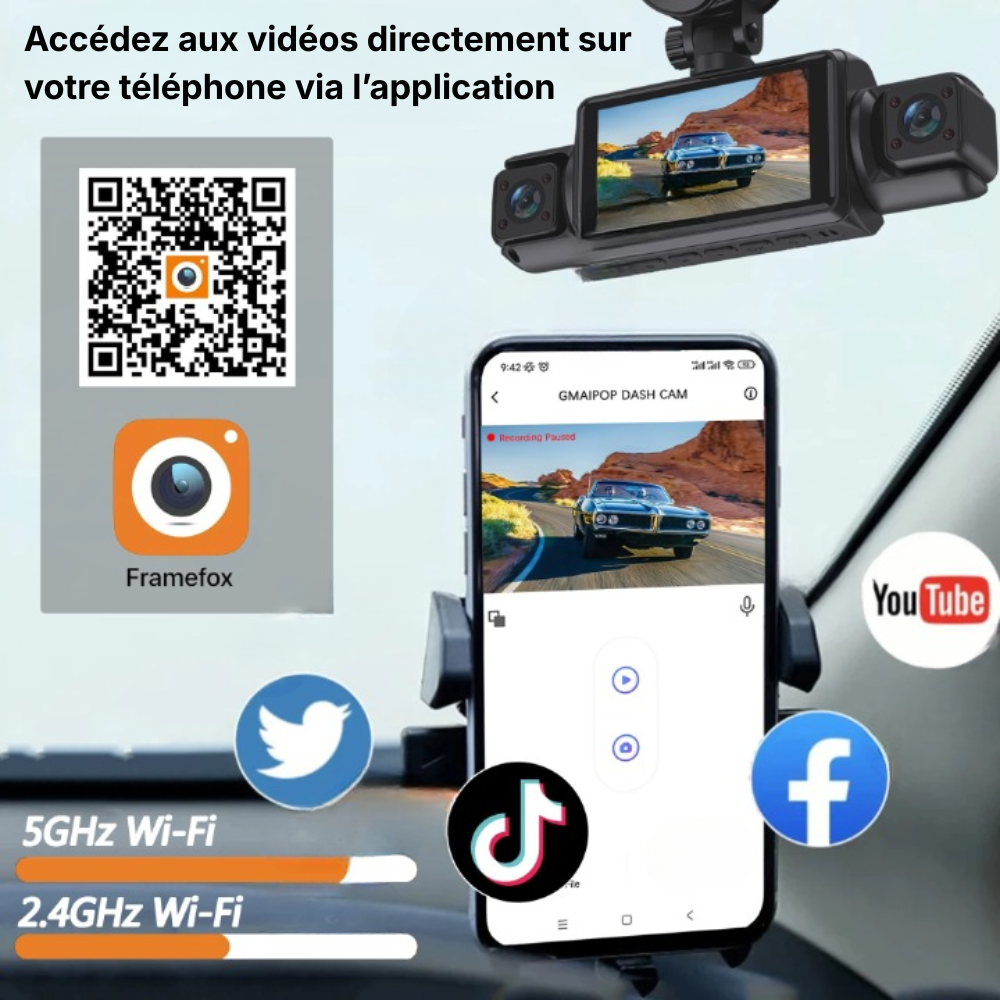 Driveonix Caméra Prestige - Système 4 caméras Wi-Fi