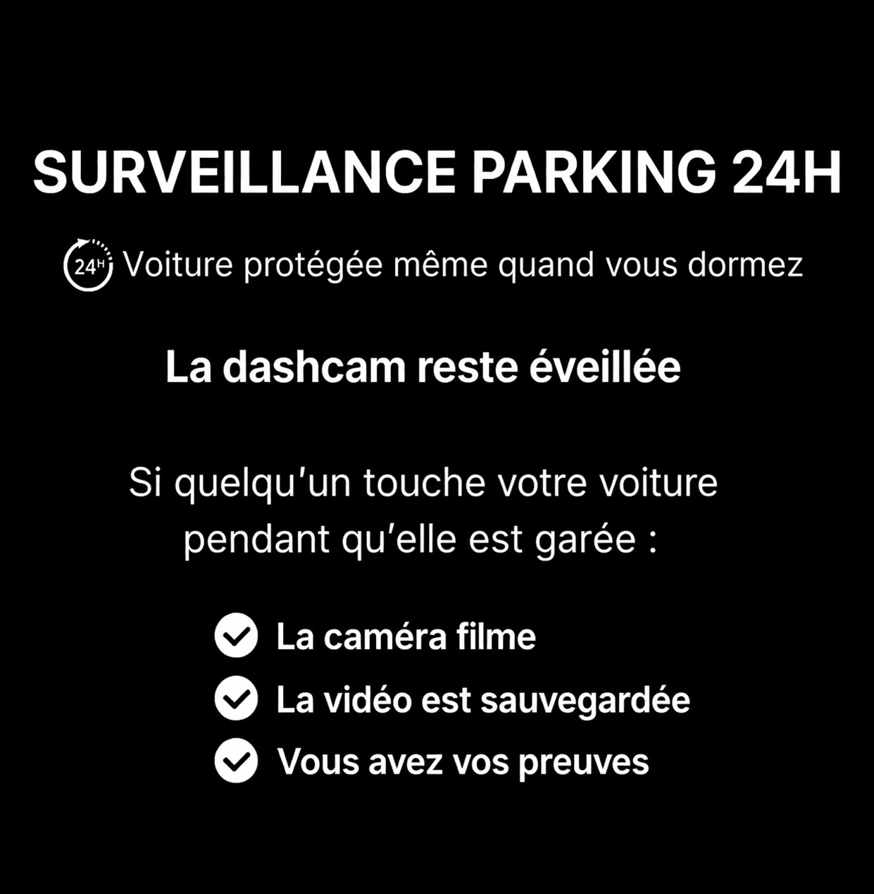 Driveonix Caméra Sentinelle 4K - mode parking - avant/arrière